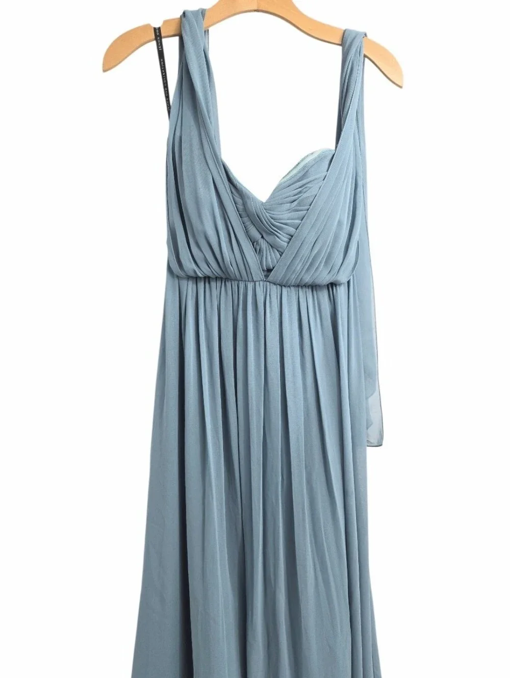 Jenny Yoo Dress‎ Strapless Convertible Dusty Blue Chiffon Maxi